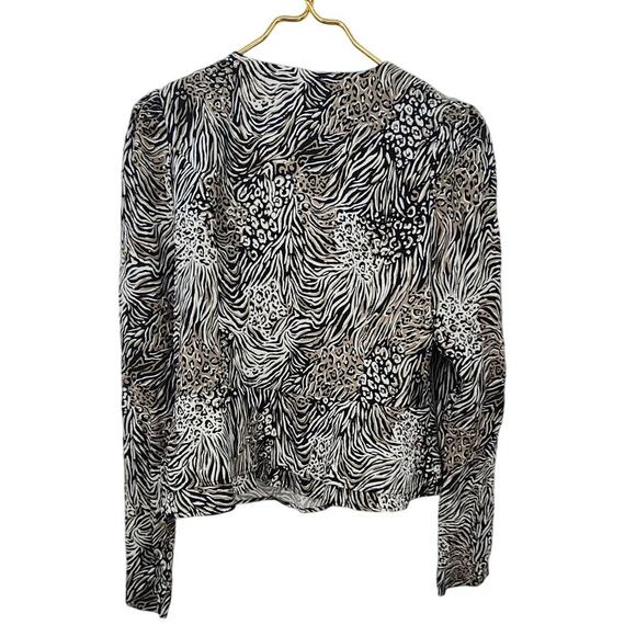 New NWT & Other Stories Animal Print Peplum Duo Button Wrap Blouse Top US 8 - Picture 7 of 12